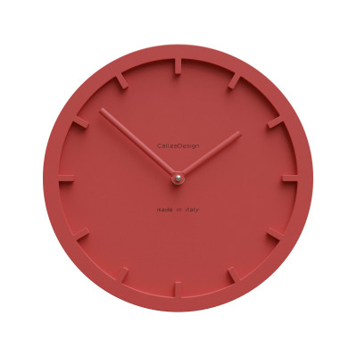 CalleaDesign - Miny - Orologio da parete rotondo in legno dal design moderno - Colore: Rosso Fuoco - SKU: 10-011-64