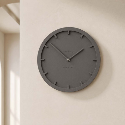 CalleaDesign Miny Orologio da parete rotondo in legno dal design moderno Colore: Grigio Quarzo