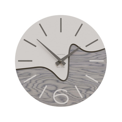CalleaDesign - Oliver - Orologio da parete rotondo in legno dal design moderno - Colore: Grigio Sottsass - SKU: 10-101-82