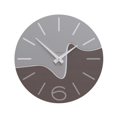 CalleaDesign - Oliver - Orologio da parete rotondo in legno dal design moderno - Colore: Rovere Wengè - SKU: 10-101-89