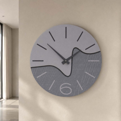 CalleaDesign Oliver Orologio da parete rotondo in legno dal design moderno Colore: Radica Grigia