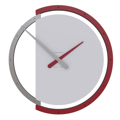 CalleaDesign - Zaki - Orologio da parete rotondo in legno dallo stile moderno ed elegante - Colore: Rubino - SKU: 10-135-65