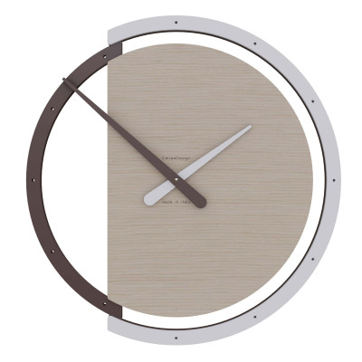 CalleaDesign - Zaki - Orologio da parete rotondo in legno dallo stile moderno ed elegante - Colore: Rovere Sbiancato - SKU: 10-135-81