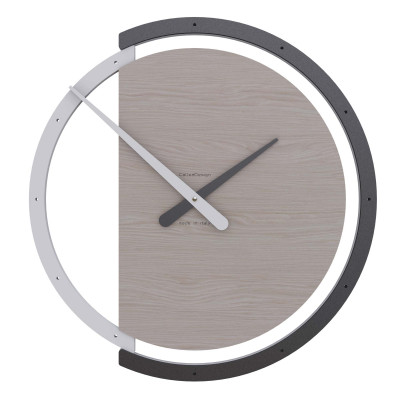 CalleaDesign - Zaki - Orologio da parete rotondo in legno dallo stile moderno ed elegante - Colore: Rovere Breeze - SKU: 10-135-83