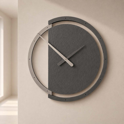 CalleaDesign Zaki Orologio da parete rotondo in legno dallo stile moderno ed elegante Colore: Radica Grigia