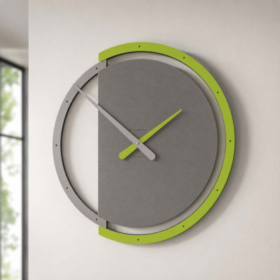 CalleaDesign Zaki Orologio da parete rotondo in legno dallo stile moderno ed elegante Colore: Verde Mela