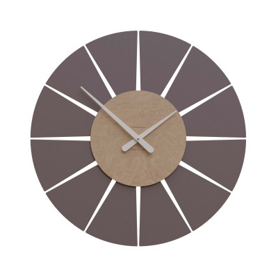 CalleaDesign - Extreme - Orologio da parete rotondo medio dal design moderno ed elegante - Colore: Radica di Noce - SKU: 10-212-88