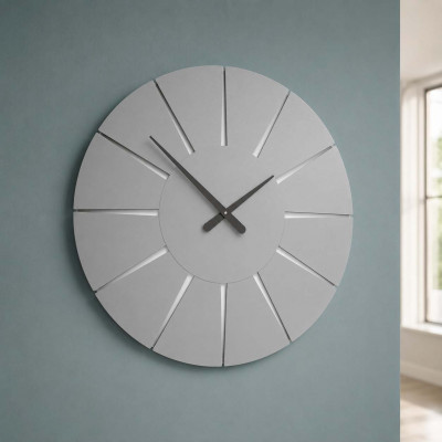 CalleaDesign Extreme Orologio da parete rotondo medio dal design moderno ed elegante Colore: Alluminio