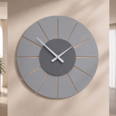 CalleaDesign Extreme Orologio da parete rotondo medio dal design moderno ed elegante Colore: Radica Grigia