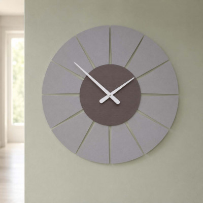 CalleaDesign Extreme Orologio da parete rotondo medio dal design moderno ed elegante Colore: Rovere Wengè