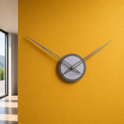 CalleaDesign Botticelli Orologio da parete senza quadrante con coprimeccanismo in legno Colore: Alluminio