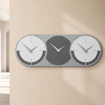 CalleaDesign World Clock Orologio da parete Colore: Grigio Quarzo