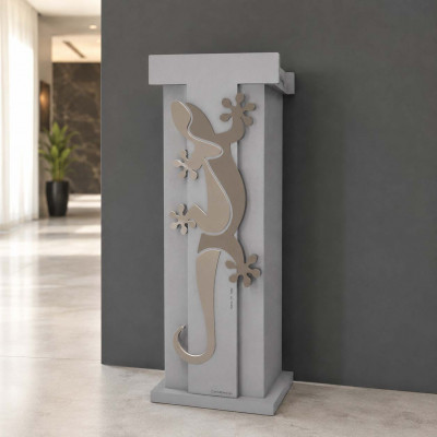 CalleaDesign Geco Arrampicante Porta ombrelli dal design moderno in legno Colore: Rosa Antico