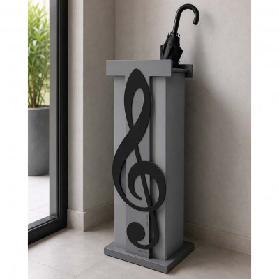 CalleaDesign Paganini Porta ombrelli dal design originale ed elegante in legno Colore: Nero