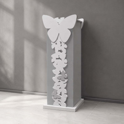 CalleaDesign Farfalla Porta ombrelli di design moderno in legno Colore: Bianco