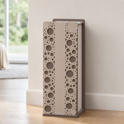 CalleaDesign Bollicine Porta ombrelli in legno dal design moderno Colore: Tortora