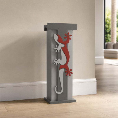 CalleaDesign Geco Arrampicante Porta ombrelli in legno dal design moderno Colore: Rubino