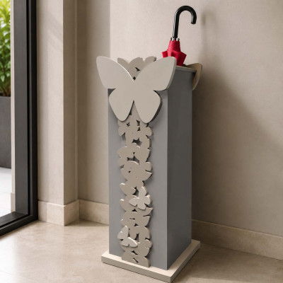 CalleaDesign Farfalla Portaombrelli elegante in legno Colore: Tortora