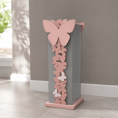 CalleaDesign Farfalla Portaombrelli in legno dal design elegante Colore: Rosa Conchiglia
