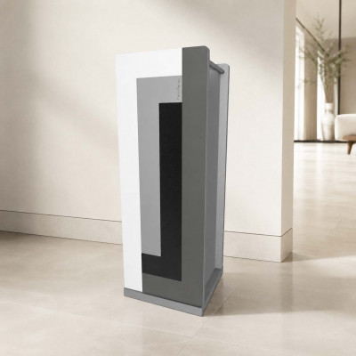 CalleaDesign Umbrella Holder Portaombrelli in legno dal design moderno e con vaschetta interna Colore: Nero