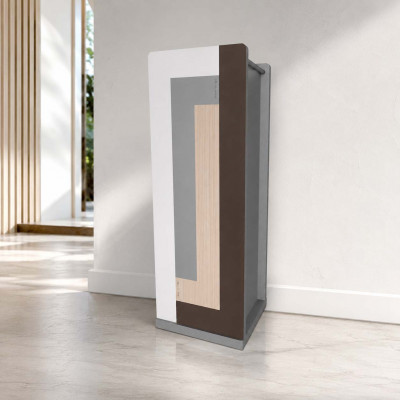 CalleaDesign Umbrella Holder Portaombrelli in legno dal design moderno e con vaschetta interna Colore: Rovere Decapè