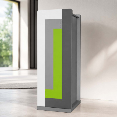CalleaDesign Umbrella Holder Portaombrelli in legno dal design moderno e con vaschetta interna Colore: Verde Mela