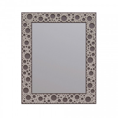 CalleaDesign - Bollicine - Specchio da parete con cornice in legno dal design moderno - Colore: Tortora - SKU: 61-14-1-13