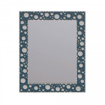 CalleaDesign - Bollicine - Specchio da parete con cornice in legno dal design moderno - Colore: Ottanio - SKU: 61-14-1-57