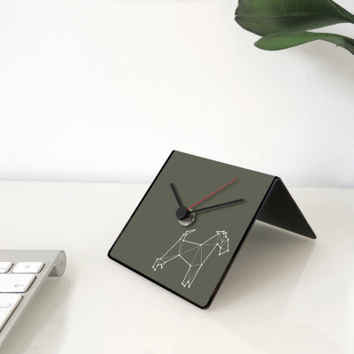 Design Object - Totem Collection - Orologio da scrivania per casa o ufficio in metallo con dedica sul retro "CANE" - SKU: IT222