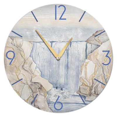 Cartapietra - Acqua Preziosa - Orologio da parete rotondo grande con bassorilievo con retro in legno massello - Colore: Oro - SKU: 46594CLG