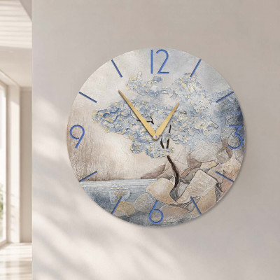 Cartapietra Luce Nascosta Orologio da parete rotondo grande con bassorilievo con retro in legno massello Colore: Oro