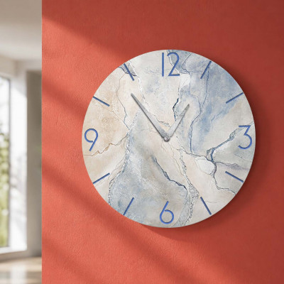 Cartapietra Tempo che Crea Orologio da parete rotondo grande con bassorilievo con retro in legno massello Colore: Argento