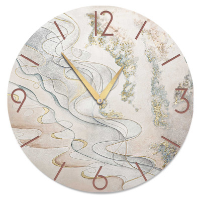 Cartapietra - Tesoro Sommerso - Orologio da parete rotondo grande con bassorilievo con retro in legno massello - Colore: Oro - SKU: OT6595NTG