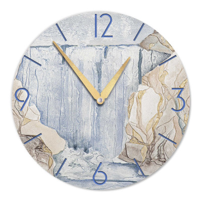 Cartapietra - Acqua Preziosa - Orologio da parete rotondo medio con bassorilievo con retro in legno massello - Colore: Oro - SKU: 44894CLG