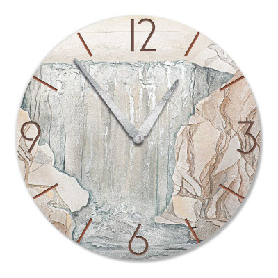 Cartapietra - Acqua Preziosa - Orologio da parete rotondo medio con bassorilievo con retro in legno massello - Colore: Argento - SKU: 44894NTA