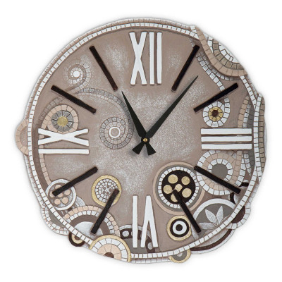 Cartapietra - Eclettica - Orologio da parete rotondo medio con bassorilievo con retro in legno massello - Colore: Oro - SKU: OT4644GD