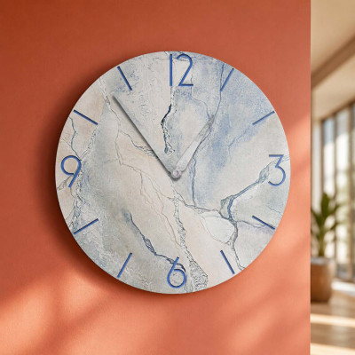 Cartapietra Tempo che Crea Orologio da parete rotondo medio con bassorilievo con retro in legno massello Colore: Argento