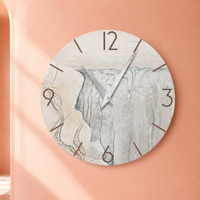 Cartapietra Acqua Preziosa Orologio da parete rotondo piccolo con bassorilievo con retro in legno massello Colore: Argento