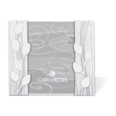 Cartapietra - Albero della Vita - Portafoto piccolo con bassorilievo con retro in legno massello - Colore: Bianco - Foto 18x13 - SKU: P131801BA