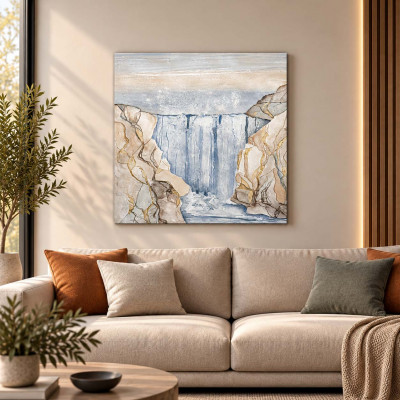 Cartapietra Acqua Preziosa Quadretto moderno con bassorilievo dipinto a mano con retro in legno massello Colore: Oro