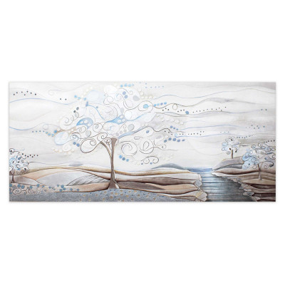Cartapietra - Albero dei Sogni - Quadro grande con bassorilievo dipinto a mano con retro in legno massello - Colore: Carta da Zucchero - SKU: 1014106CZ