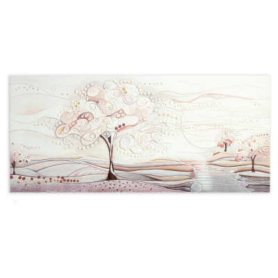 Cartapietra - Albero dei Sogni - Quadro grande con bassorilievo dipinto a mano con retro in legno massello - Colore: Melograno - SKU: 1014106ML