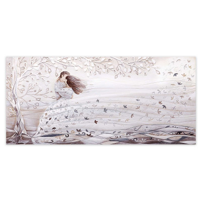 Cartapietra - Tra Le Tue Braccia - Quadro grande con bassorilievo dipinto a mano con retro in legno massello - Colore: Bianco - SKU: QL1507002BA