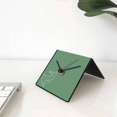 Design Object - Totem Collection - Orologio da scrivania per casa o ufficio in metallo dedica sul retro "CONIGLIO" - SKU: IT224