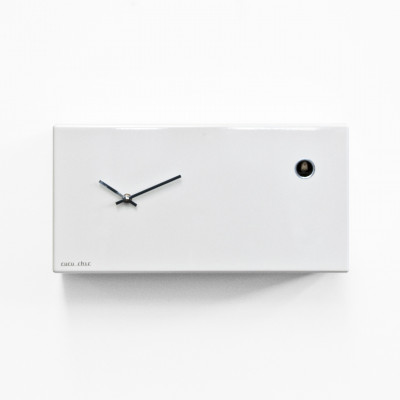 Progetti - Cucu_Chic - Orologio da parete a cucù di design moderno - Colore: Bianco - SKU: 019250BI