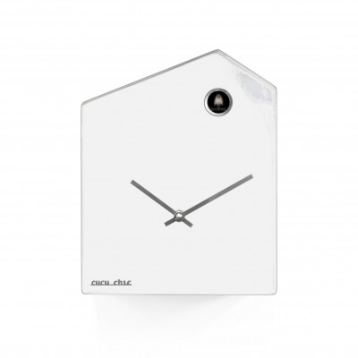 Progetti - Cucu_Chic - Orologio da parete in legno a cucù - Colore: Bianco - SKU: 019270BI