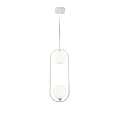 Maytoni Ring Sospensione moderna con struttura regolabile e diffusori in vetro Colore: Bianco