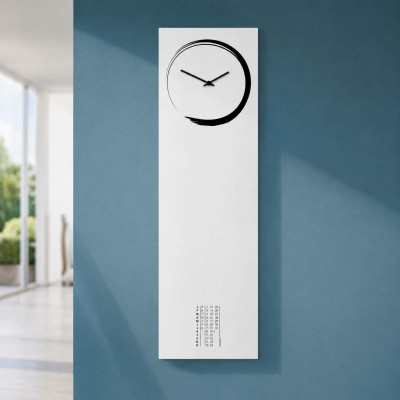 Design Object Orologio da parete verticale con calendario e lavagna magnetica "S-ENSO" Colore: Bianco