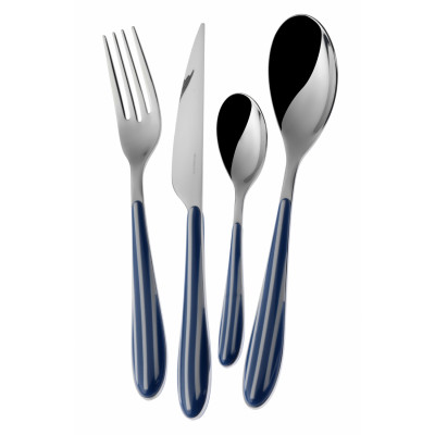 Bugatti Posate da tavola in acciaio set 24pz linea "Zebra" Colore: Blu