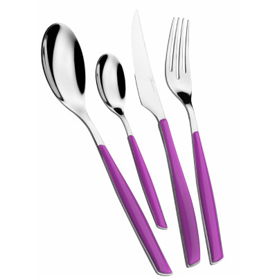 Bugatti Posate da tavola in acciaio set 24pz linea "Glamour" Colore: Viola